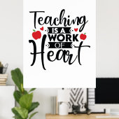 Poster Professeur Cadeaux | L'Enseignement Est Une Oeuvre (Bureau à domicile)