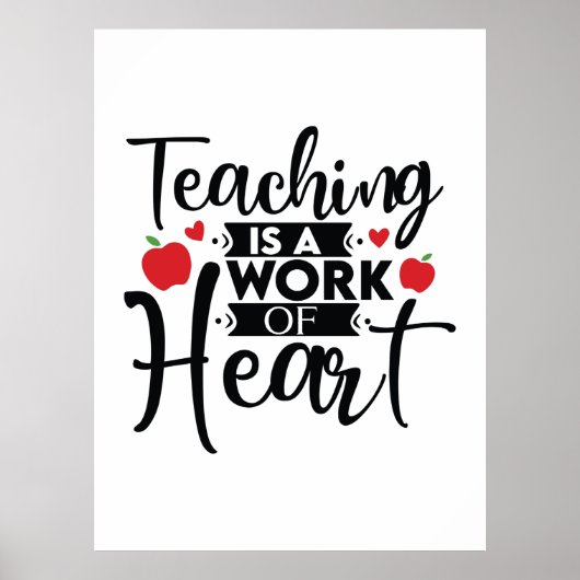 Poster Professeur Cadeaux | L'Enseignement Est Une Oeuvre (Devant)
