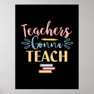 Poster Professeur Cadeaux Les enseignants vont enseigne