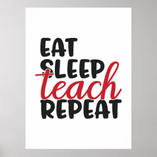 Poster Professeur Cadeaux Mangez la répétition de l'ens