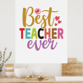 Poster Professeur Cadeaux | Meilleur enseignant jamais (Cuisine)
