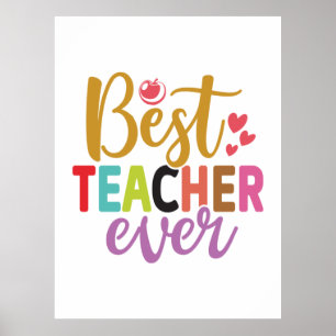 Poster Professeur Cadeaux Meilleur enseignant jamais