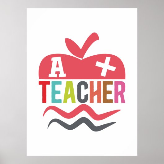 Poster Professeur Cadeaux | Un enseignant Plus (Devant)
