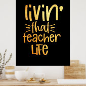 Poster Professeur Cadeaux | Vivre cette vie d'enseignant (Cuisine)