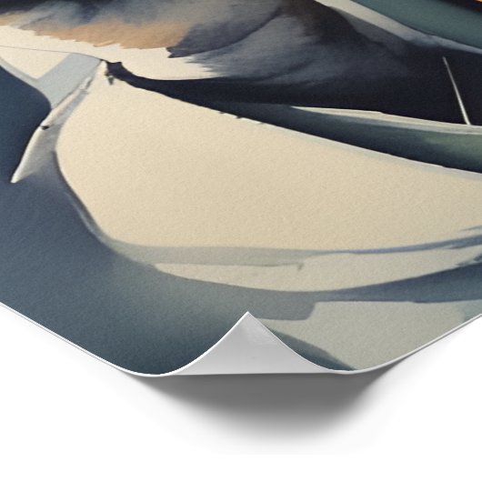 Poster Professeur cool Cat Wall Art, Cigar Fumer Chat (Coin)