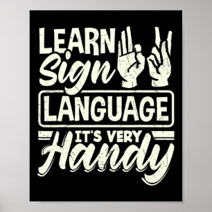 Poster Professeur d'alphabet ASL Langue des signes améric