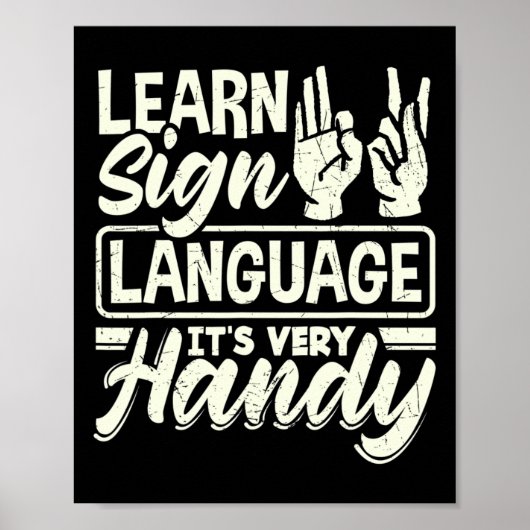 Poster Professeur d'alphabet ASL Langue des signes améric (Devant)