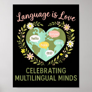 Poster Professeur d'anglais Langue est amour Célébrer le