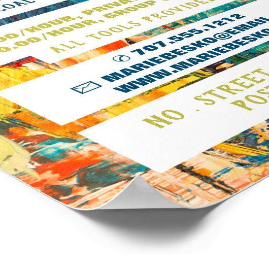 Poster Professeur d'art de peinture Abstraite multicolore (Coin)