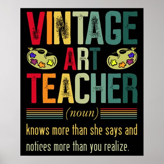 Poster Professeur d'Art vintage Funny Artiste Artiste Art (Devant)