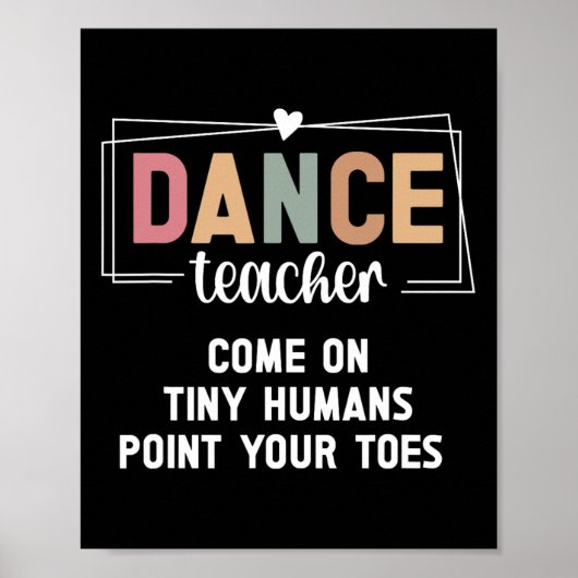Poster Professeur de danse Pointez vos orteils Instructeu (Devant)