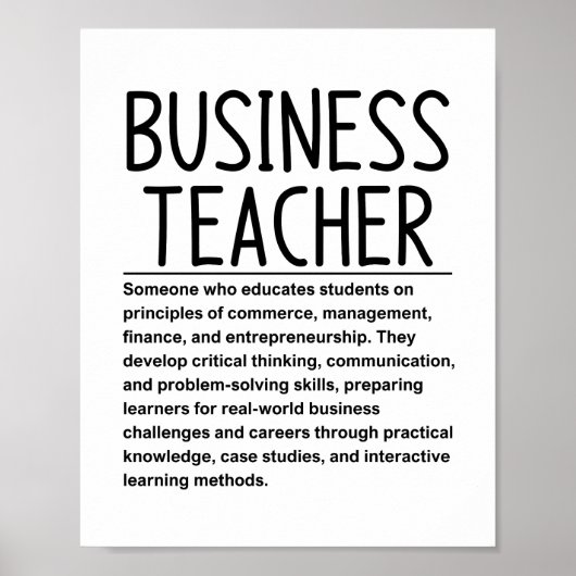 Poster Professeur de gestion (Devant)