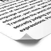 Poster Professeur de langue des signes (Coin)