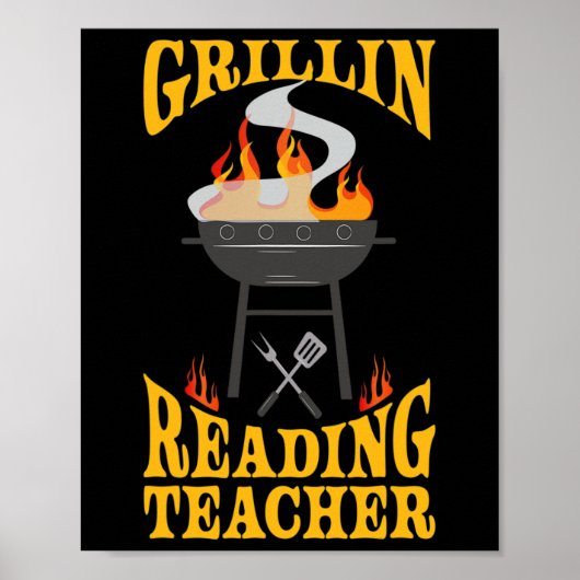 Poster Professeur de lecture Bbq Grill Smoker Et Chef Byr (Devant)