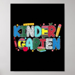 Poster Professeur de maternelle Squad Crayon Retour à l'é
