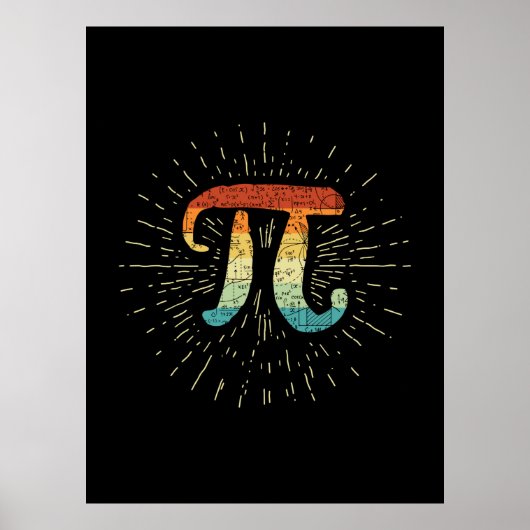 Poster Professeur de mathématiques Cute Pi (Devant)