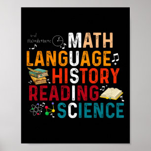 Poster Professeur de mathématiques langue histoire lectur