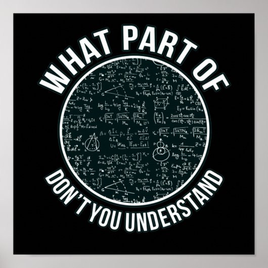 Poster Professeur de mathématiques Sarcasme Mathématiques (Devant)