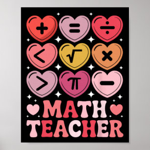Poster Professeur de mathématiques Symbole d'opération ma