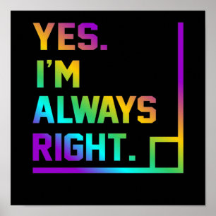 Poster Professeur de mathématiques toujours correctement 