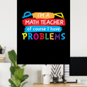 Poster Professeur De Maths Je Suis Enseignant En Maths (Bureau à domicile)