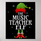 Poster Professeur de musique Elf Xmas Matching Family Gro (Devant)