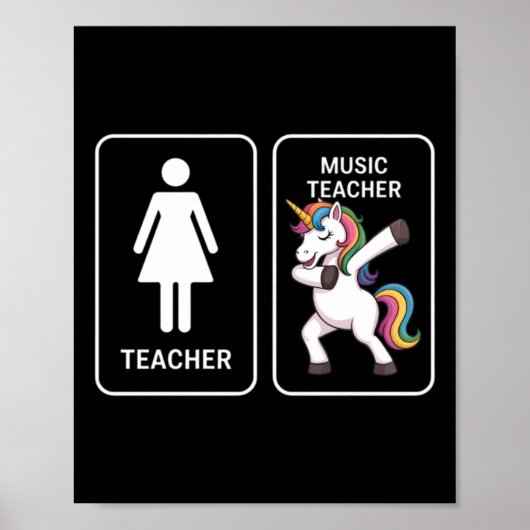 Poster Professeur de musique licorne drôle (Devant)