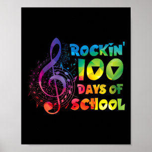 Poster Professeur De Musique - rockin 100 Jours De Musiqu