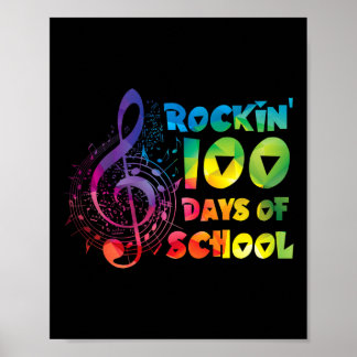 Poster Professeur De Musique - rockin 100 Jours De Musiqu