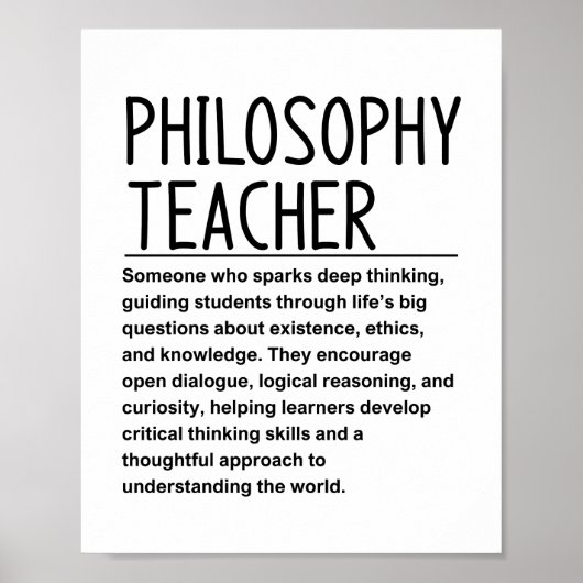 Poster Professeur de philosophie (Devant)