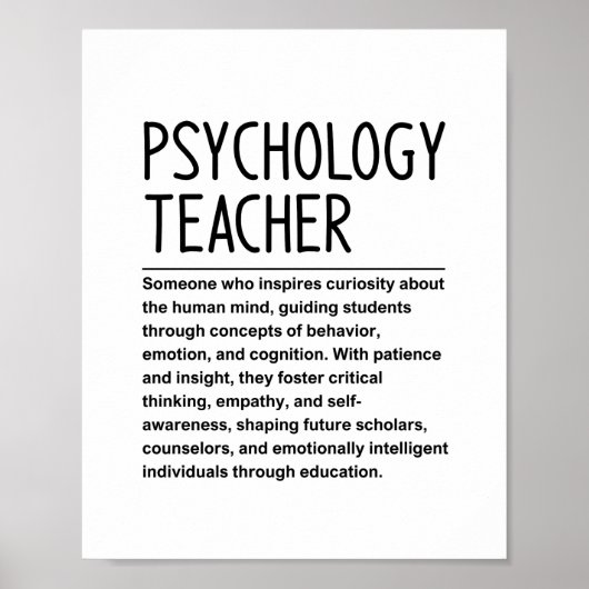 Poster Professeur de psychologie (Devant)
