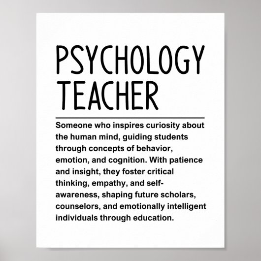 Poster Professeur de psychologie (Devant)