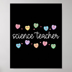 Poster Professeur de science de bonbons en forme de coeur