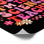 Poster Professeur de sciences Saint-Valentin Rétro Groovy (Coin)