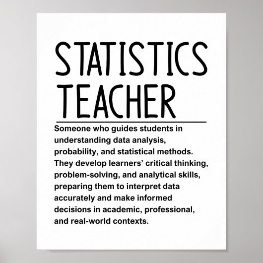 Poster Professeur de statistiques (Devant)
