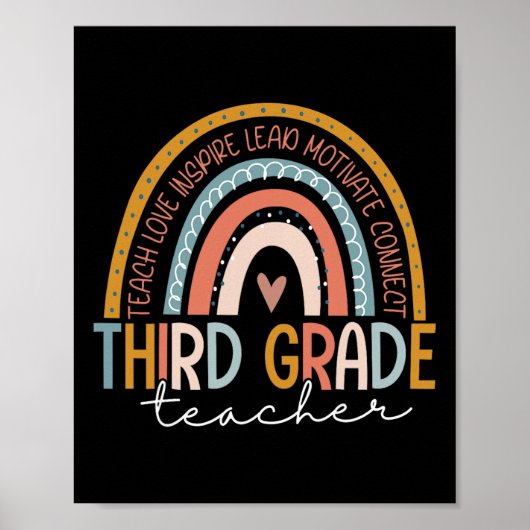 Poster Professeur de troisième année Enseigner Amour Insp (Devant)