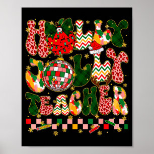 Poster Professeur de vibrations de Noël Léopard Bonhomme