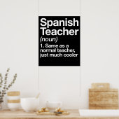 Poster Professeur d'espagnol Définition École Drôle (Cuisine)