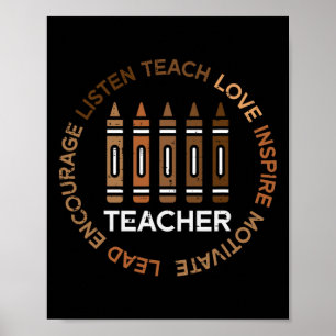 Poster Professeur d'histoire noire enseigne l'amour afro-
