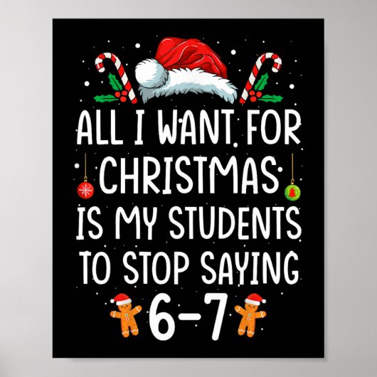 Poster Professeur Drôle 67 Noël Six Sept Élèves Disant (Devant)