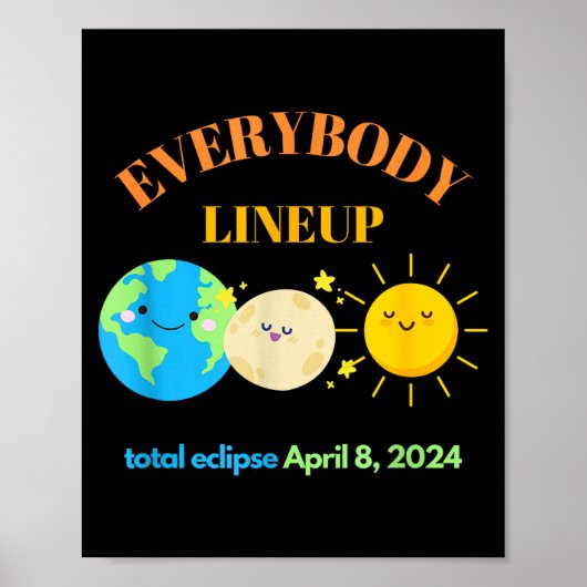 Poster Professeur Drôle Éclipse Solaire 8 Avril (Devant)