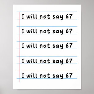 Poster Professeur drôle ne dira pas 67 Meme Humour Scolai