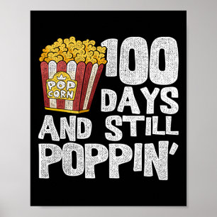 Poster Professeur École Étudiant Popcorn 100 Jours De L'É