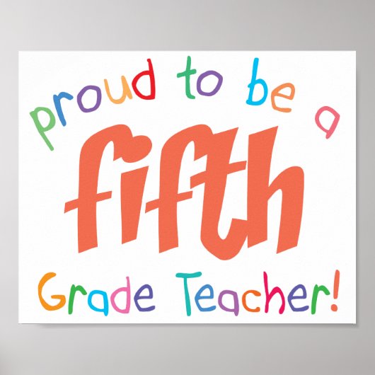 Poster Professeur Fière de 5e année (Devant)