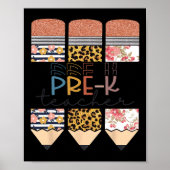 Poster Professeur Fun Leopard Pencil Joyeux Premier Jour  (Devant)