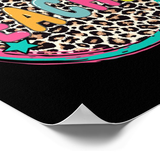 Poster Professeur Léopard Joyeux Premier Jour D'École Pro (Coin)