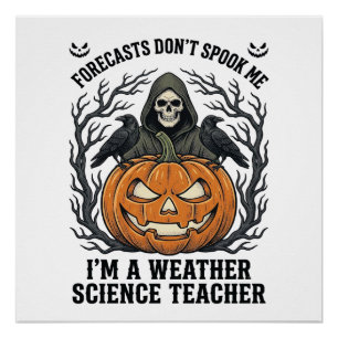 Poster Professeur Météo Halloween Épouvantable Faucheur C