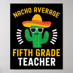 Poster Professeur moyen de cinquième année mexicain Cinco
