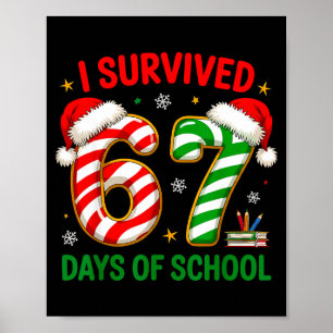 Poster Professeur Noël Mème Drôle Je Survivécu 67 Jours D