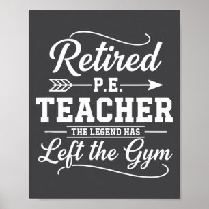 Poster Professeur Retraité Prof De Gym Légende A Quitté T